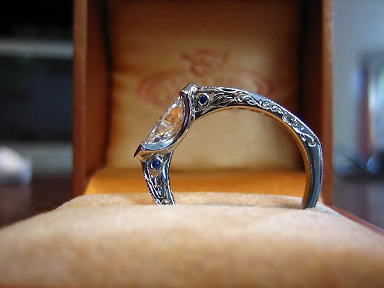 Diamond Engagement Ring Engraved Mounting